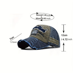 Unisex Sunshade Distressed Baseball Cap With Embroidery