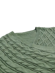 Cable Knit Wrap Cross V Neck Jumper