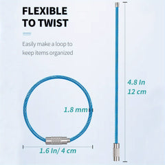 20pcs Large Stainless Steel Key Ring Loop Holder for Luggage Tag
