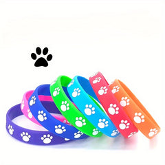 6pcs Animal Paw Print Wristbands Pet Care Bracelets