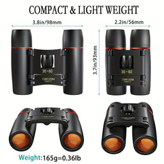 30x60 HD Portable Binoculars BAK4 Prism Waterproof Bird Watching