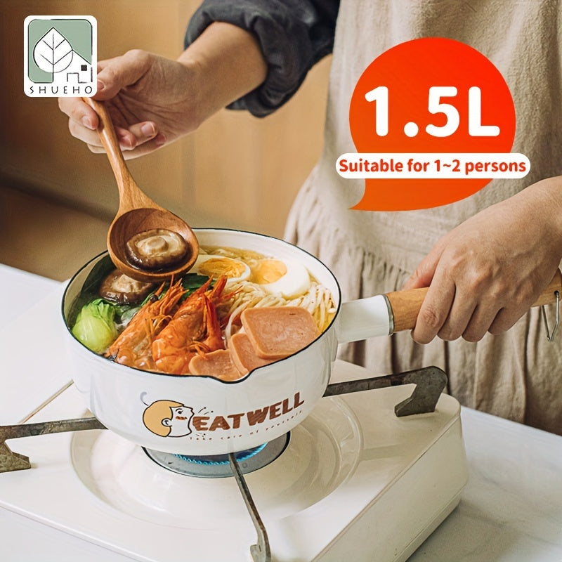 Enamel Non Stick Soup Pot With Lid Flat Bottom Milk Pan