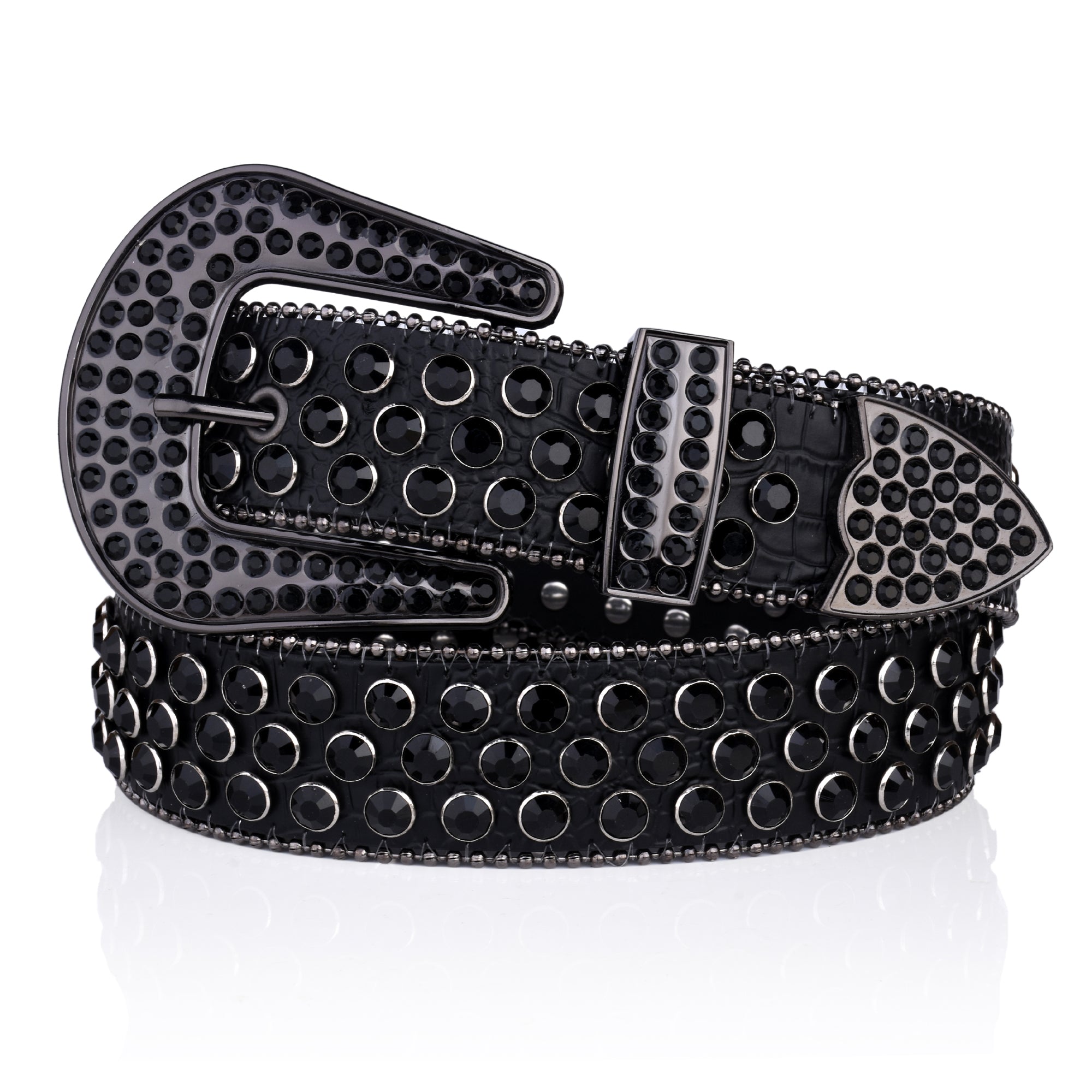 Studded Rhinestone Women Belt Pu Leather Wedding Party Couple Valentines