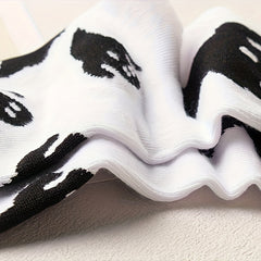 2 Pairs Ghost Print Socks Halloween Mid Tube Women's Stockings