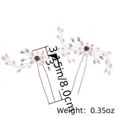 Crystal Faux Pearl Wedding Hair Comb Bride Hairpin Accessories