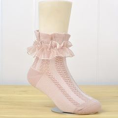 6 Pairs Girls Lace Ruffle Crew Socks for Kids