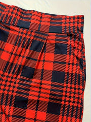 Plaid Pattern Skinny Leggings High Waist Stretchy Leggings