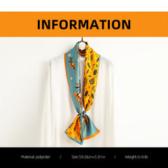 Satin Scarf For Women Long Neck Scarf Silky Feel Hair Bag Wrist