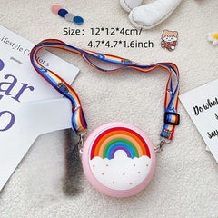 Kids Rainbow Rocket Silicone Mini Coin Purse Shoulder Bag