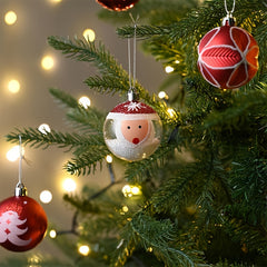 9pcs Santa Claus Print Xmas Tree Pendant