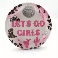 Pink Cowgirl Party Tableware Set Disposable Paper Plates & Napkins