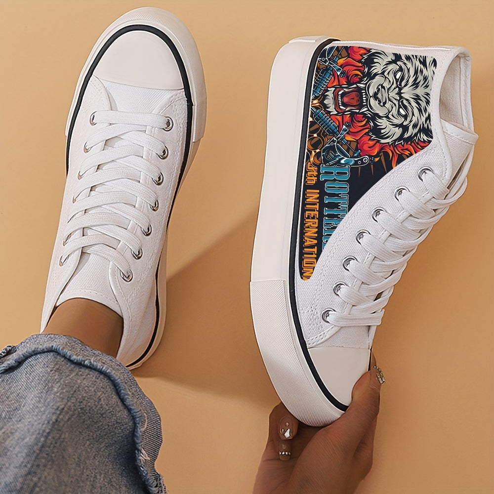 Horror Pattern Lightweight High Top Canvas Sneakers