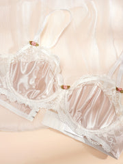 Lace Stitching Push Up Bra & Panties Set