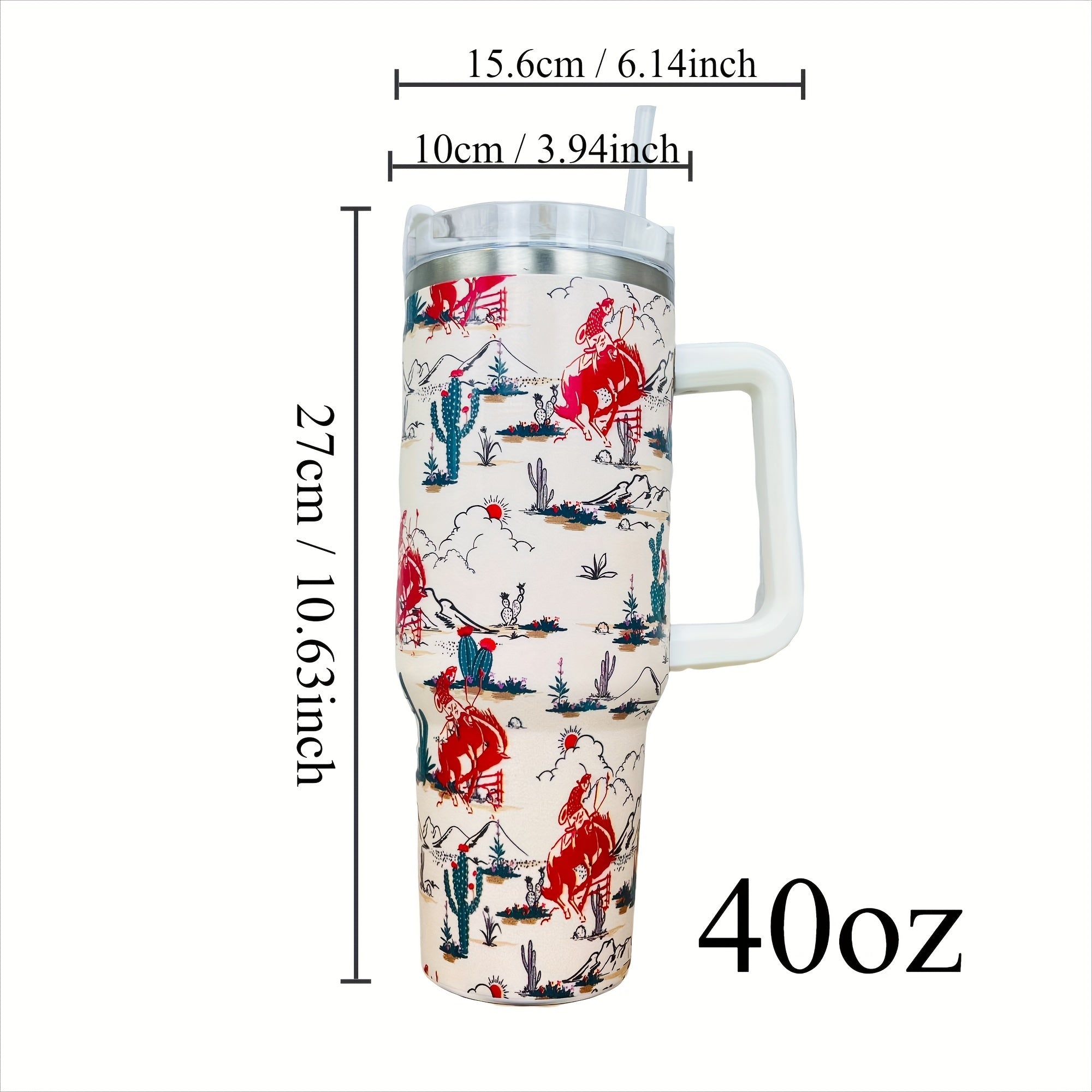 1200ml Scene Print Stainless Steel Water Bottle Leakproof Tumbler Cup