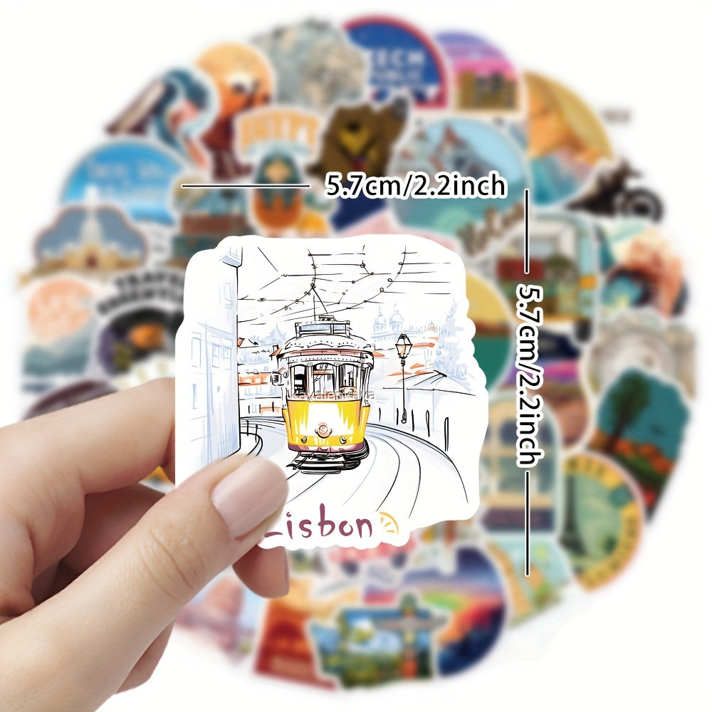 50pcs Outdoor Camping Stickers Waterproof Travel Wildlife Stickers