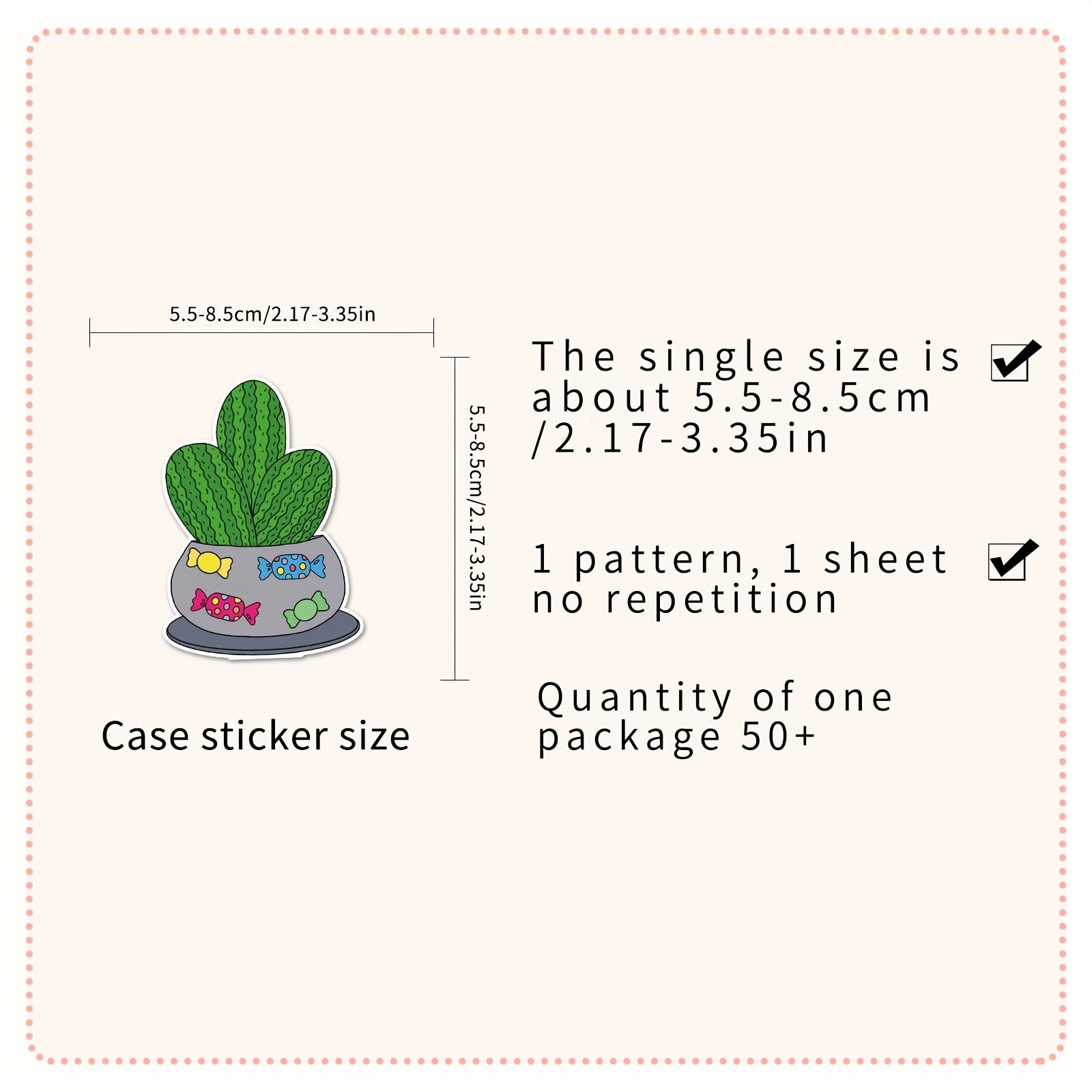50pcs Cactus Waterproof Stickers for Water Bottles Laptop Scrapbook Lugg