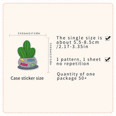 50pcs Cactus Waterproof Stickers for Water Bottles Laptop Scrapbook Lugg