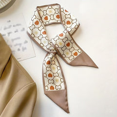 Vintage Satin Hair Ribbon Twilly Scarf Neckerchief