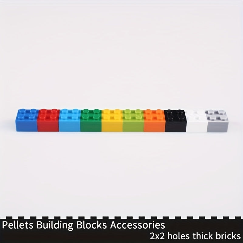 84pcs Multicolour Blocks 2x2 Holes Small Particles DIY Assembly Puzzle Toys