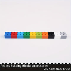 84pcs Multicolour Blocks 2x2 Holes Small Particles DIY Assembly Puzzle Toys