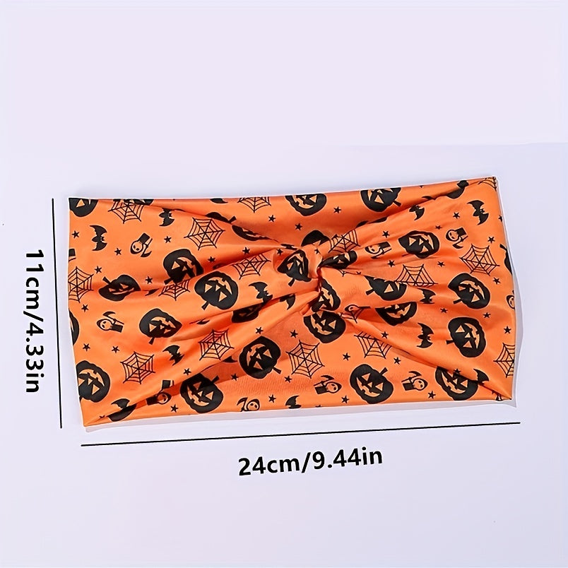 5pcs Halloween Skull Print Head Band Elastic Hairband Cartoon Headband