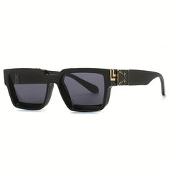 Men's Retro Square Frame Sunglasses For Street Photography