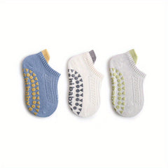 3 Pairs Boys Kids Mesh Breathable Non Slip Ankle Socks