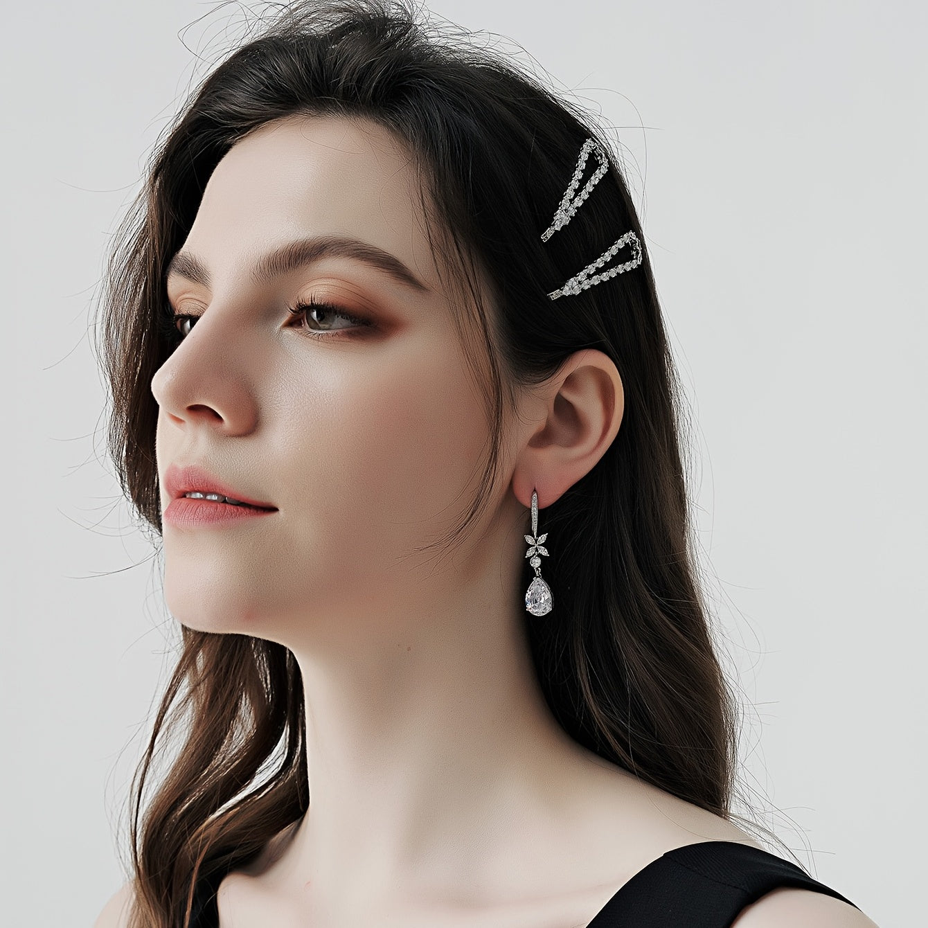 Rhinestone Pearl Hair Barrettes Clips for Lady Girls
