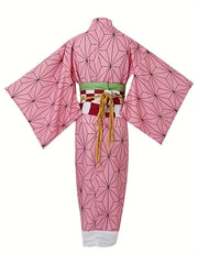 Girls Anime Cosplay Kimono Uniform Set For Kid