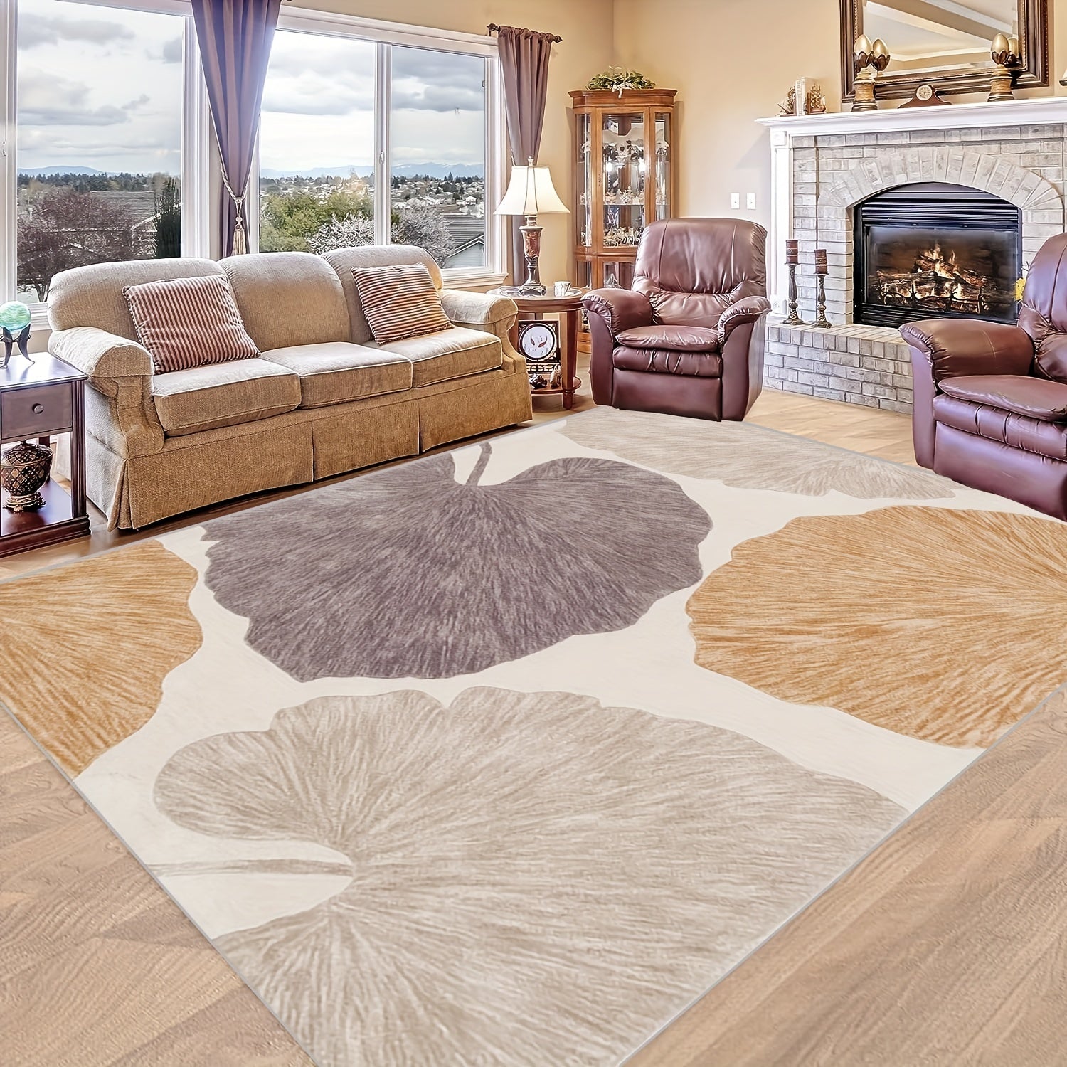 Easy-to-Clean Living Room & Bedroom Area Rug