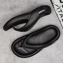 Men's Thong Sandals Casual Non Slip Pillow Sandals Outdoor Beach Shower