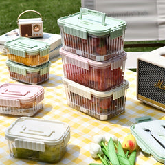 2pcs Fruit Box With Fork Outdoor Camping Storage Box