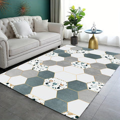Geometric Shaggy Area Rug for Living Room Bedroom Game Room Stylish Decor