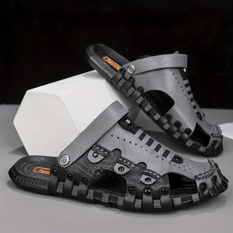 Men's Leather Hiking Sandals Non Slip Beach Sandals