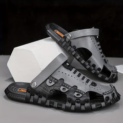 Men's Leather Hiking Sandals Non Slip Beach Sandals