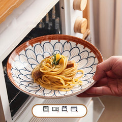 Colorful Rattan Pattern Dinnerware Set Pasta Plate