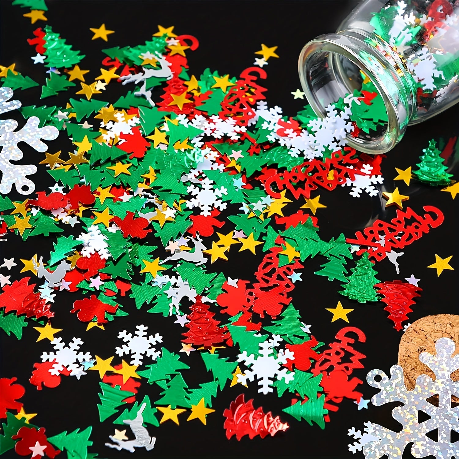 Christmas Table Confetti Set - Santa, Snowflakes, Elk, Letters, Tree