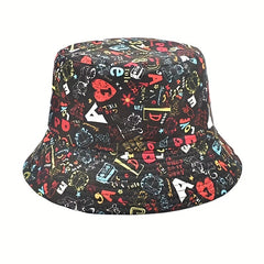Graffiti Double sided Bucket Hat Sunscreen Basin Hat
