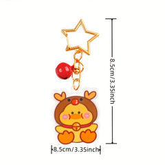 Cartoon Christmas Bell Keychain Bag Backpack DIY Decoration Pendant