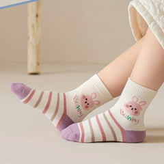 5pairs Baby Girls Cartoon Socks Spring Autumn