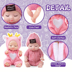Set of 10 Mini Baby Toys 4 Inch Realistic Animal Costume Dolls