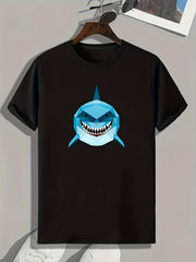 Shark Print Men's Graphic T shirt Casual Comfy Tees For Summer