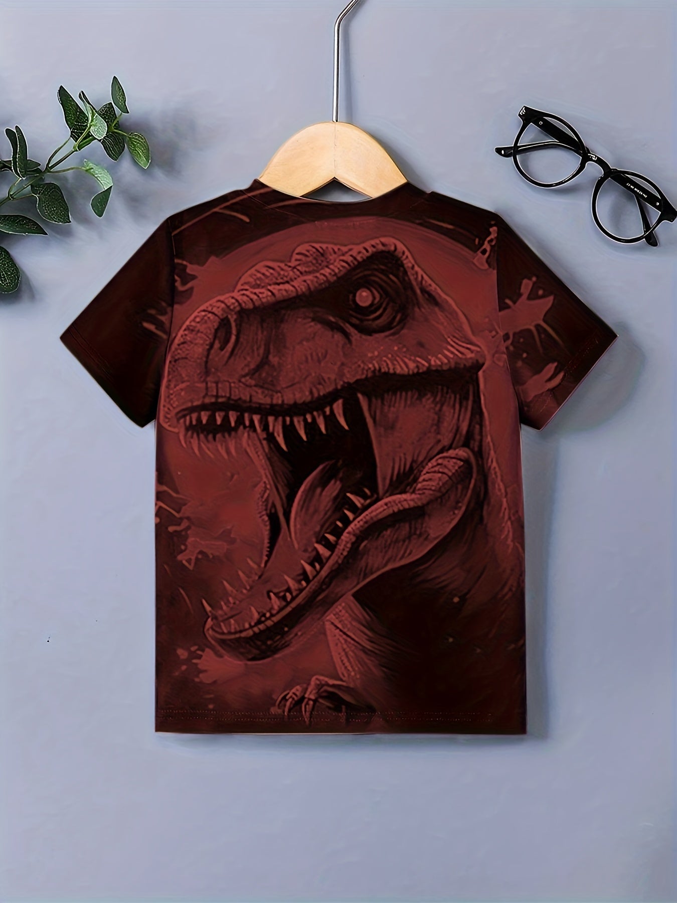 Roaring Dinosaur Boys T-Shirt Short Sleeve Loose Summer Tee