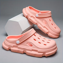 Women's Breathable Closed Toe Clogs Ankle Strap Hole Shoes