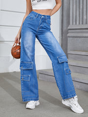High Waist Wide Leg Jeans Casual Denim Pants