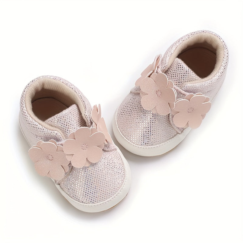 Flower Sneakers for Baby Girls Lightweight Non Slip Shoes