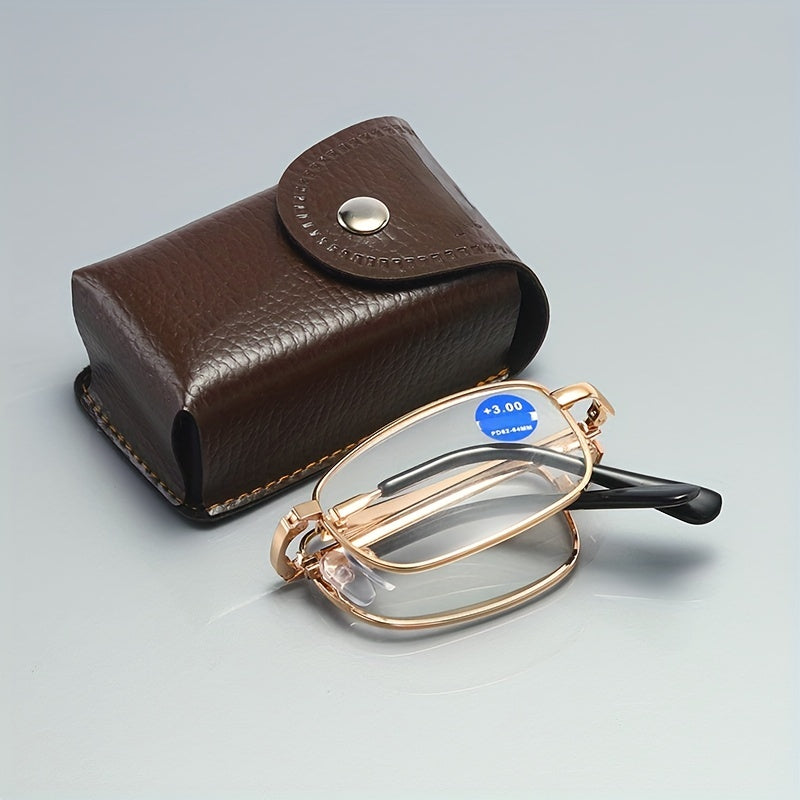 Foldable PU Leather Glasses Bag for Men and Women