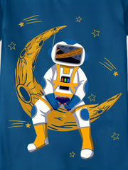 Boy's Moon Astronaut Pajama Set Short Sleeve Top & Shorts