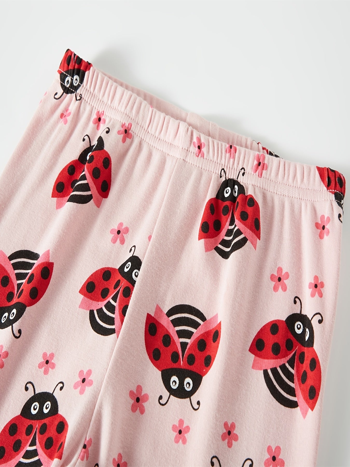 Girls Bee & Ladybug Print Pajamas Set - Tops & Pants