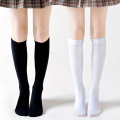Girls Knee High Socks Solid Casual Comfortable Socks For Kids Teen